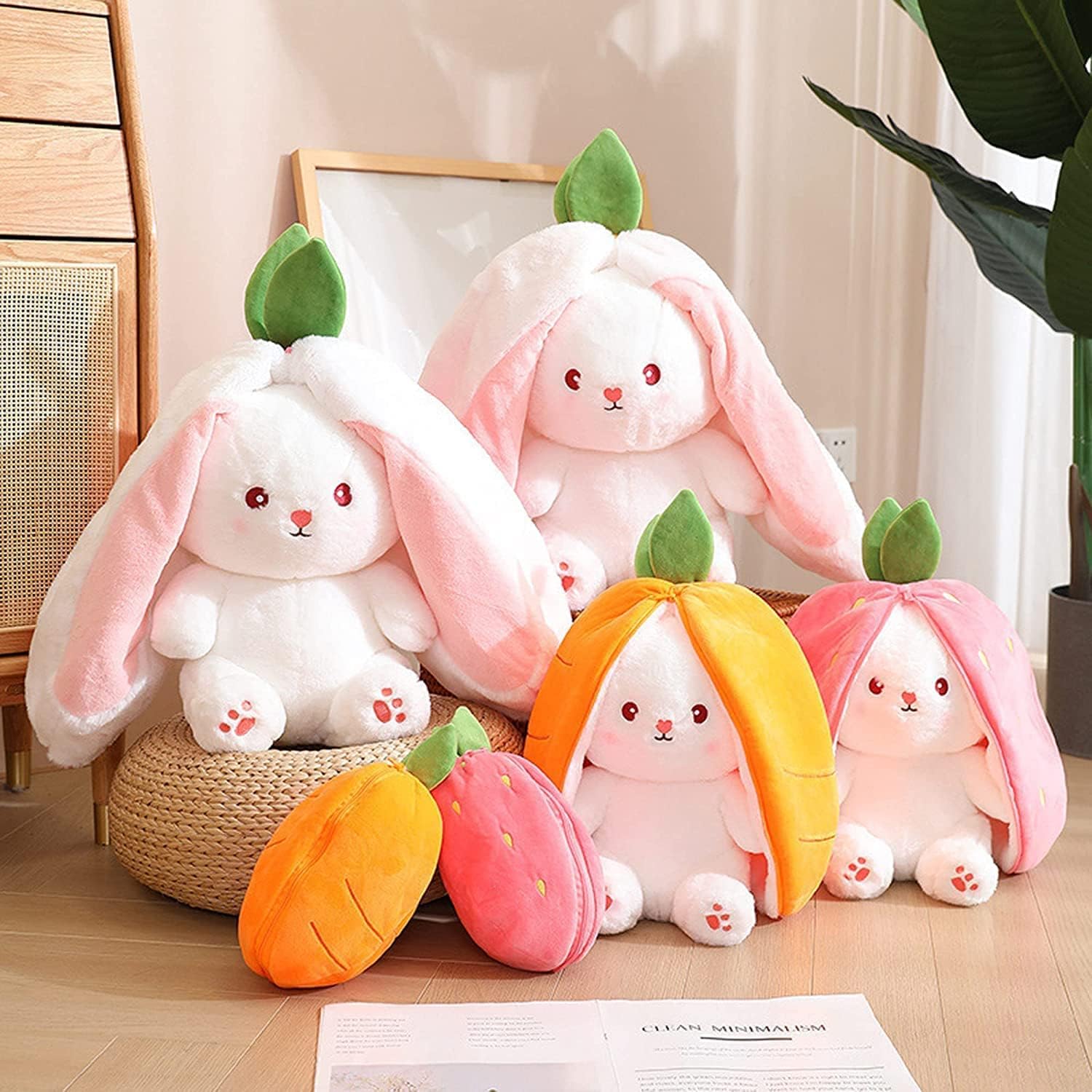 🐰Easter Early Hot Sale 49% OFF🍓Strawberry Bunny Transformed into Little Rabbit🎀 Fruit Doll Plush Toy🐰